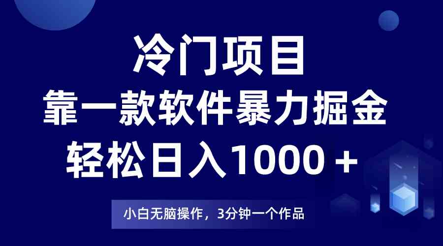 (9791期)冷门项目,靠一款软件暴力掘金日入1000+,小白轻松上手第二天见收益-小白项目分享网
