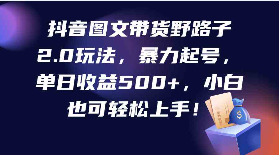 (9790期)抖音图文带货野路子2.0玩法,暴力起号,单日收益500+,小白也可轻松上手!-小白项目分享网