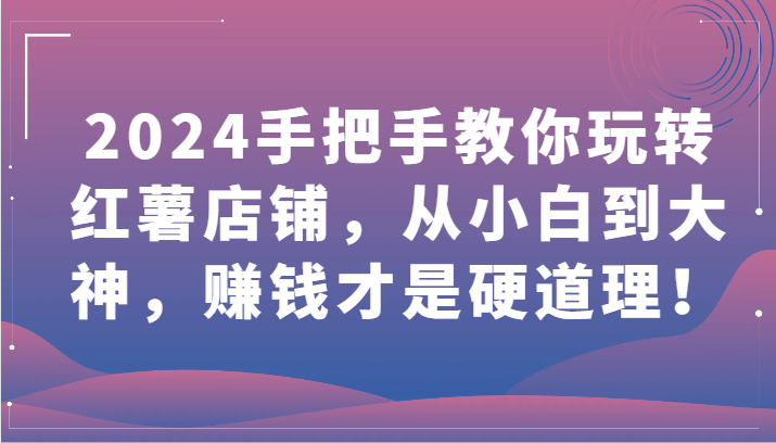 2024手把手教你玩转红薯店铺,从小白到大神,赚钱才是硬道理!-小白项目分享网