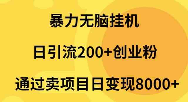 (9788期)暴力无脑挂机日引流200+创业粉通过卖项目日变现2000+-小白项目分享网
